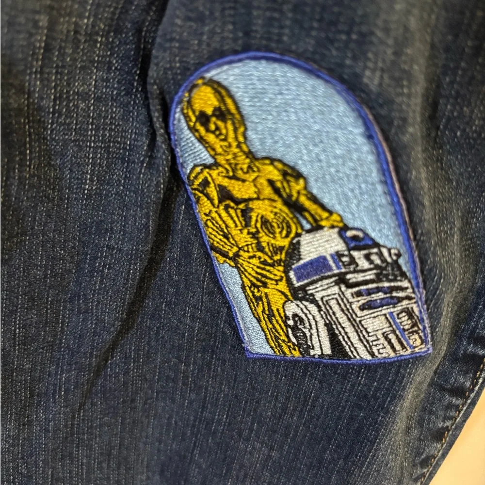 Plus Size Jeans with Star Wars Patches - Picture 8 of 10